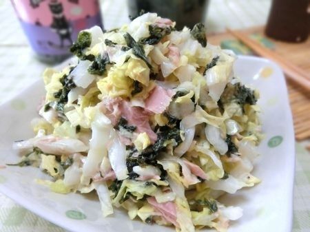 大量消費に 抱えて食べたい 白菜のツナ海苔サラダ 暮らしニスタ