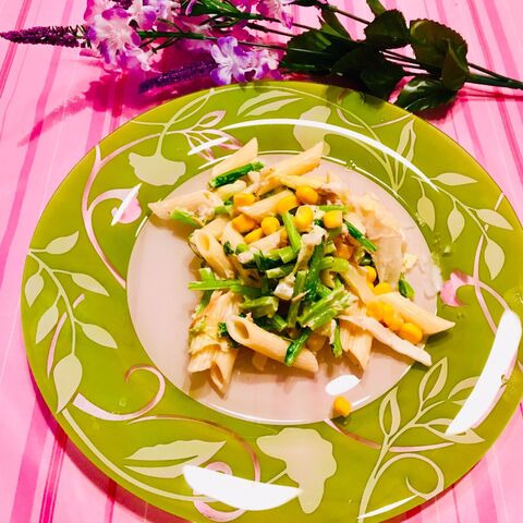 ペンネとかぶの茎 ツナ白菜コーン人参のサラダ 暮らしニスタ