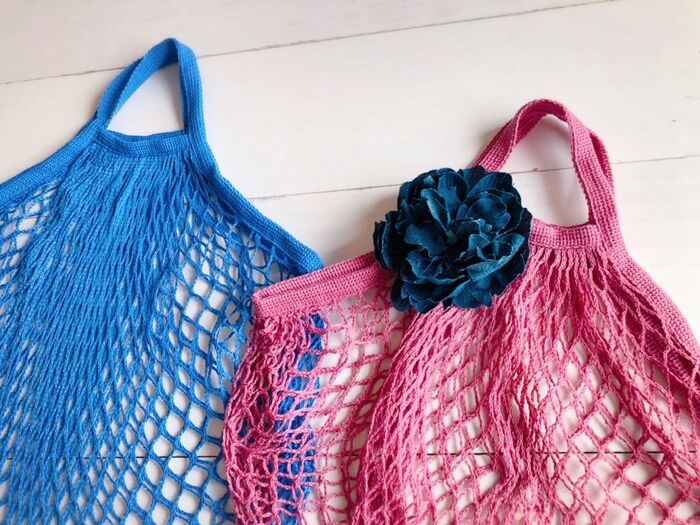 キャンドゥ★ピンクとブルーの素敵なネットバッグ♡