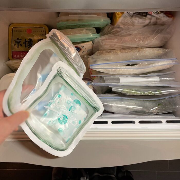 使用後は外側をザっと洗ってそのまま冷凍庫に！