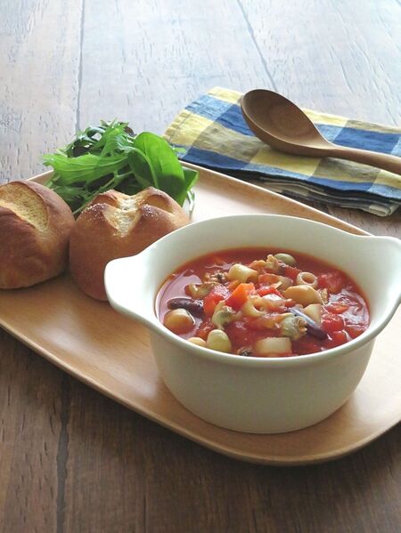 食べるスープ♪あさりと豆のミネストローネ
