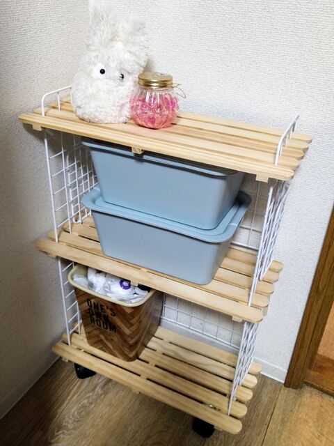 100均の材料だけ キャスター付き収納棚 暮らしニスタ 100均の材料だけ キャスター付き収納棚 暮らしニスタ