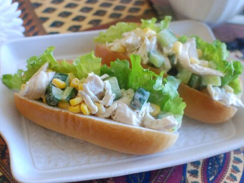 鶏ささみ きゅうり コーンのクミンマヨサンド 暮らしニスタ