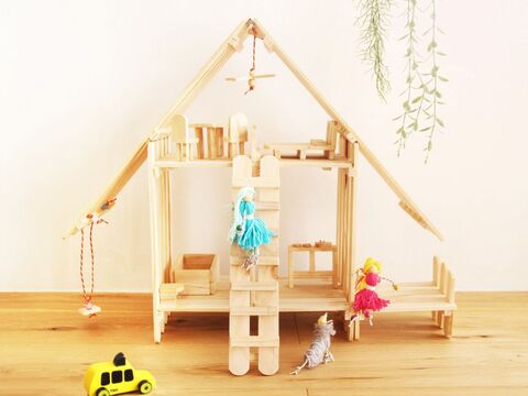 100均すのこ3way手作りドールハウス 飾り棚にも 暮らしニスタ 100均すのこ3way手作りドールハウス 飾り棚にも 暮らしニスタ