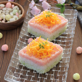 ひな祭りに♪牛乳パックでできる菱餅寿司