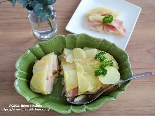 電子レンジ調理♪じゃがいもとハムのレンジ蒸し