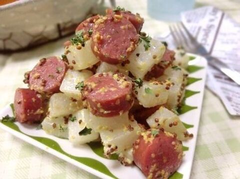 おつまみにもお弁当のおかずにも 大根とウインナーの粒マスマヨ炒め 暮らしニスタ