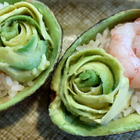 ミニちらし寿司(えび御膳の１品)　アボカドと昆布締め甘えび