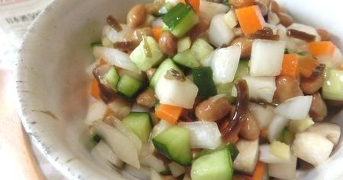 切って混ぜるだけで栄養満載 刻み野菜と納豆和え 暮らしニスタ