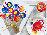 【親子工作】ペットボトルで♪オシャレな花束の絵
