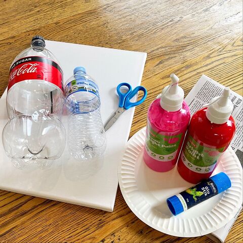 親子工作 ペットボトルで オシャレな花束の絵 暮らしニスタ