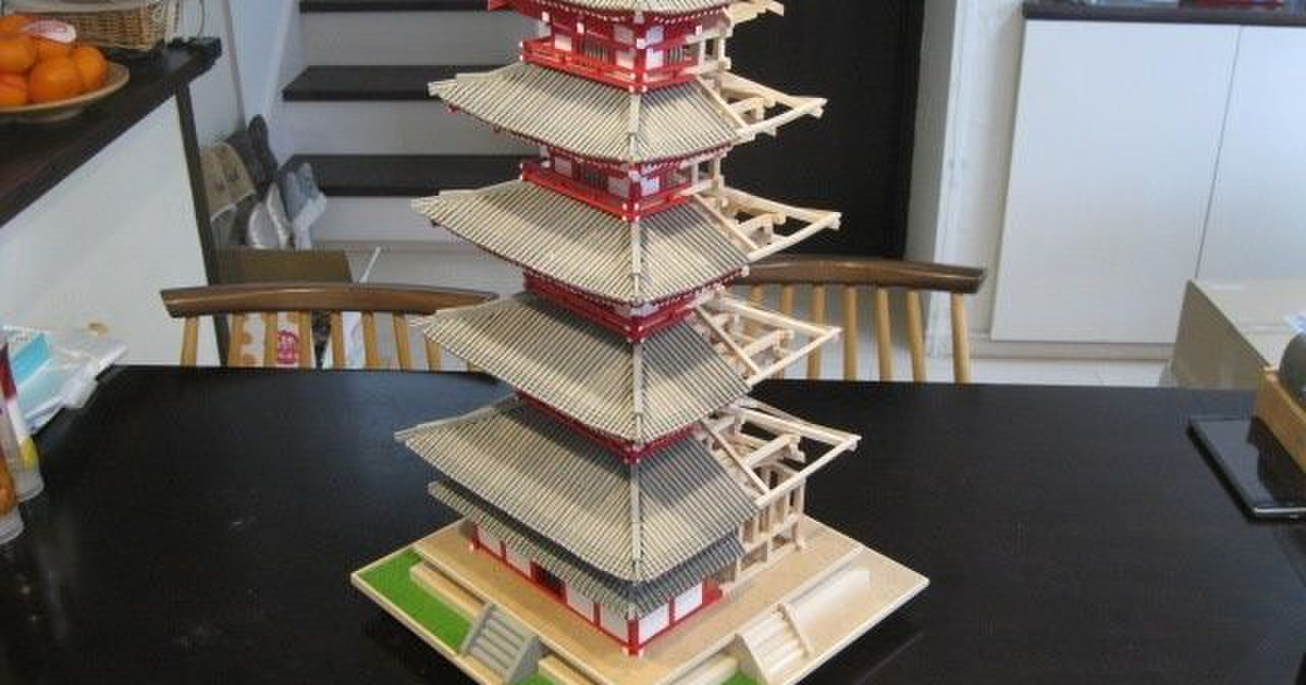 １００均材料などで五重塔模型を作る その３ 裳腰部製作及び初層部の屋根仕上げ 完成 暮らしニスタ