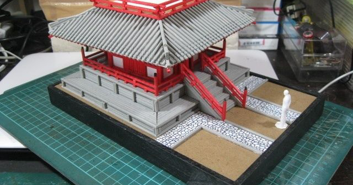 100均材料で五重塔模型を作るー5（初層部屋根製作）｜ハンドメイド 