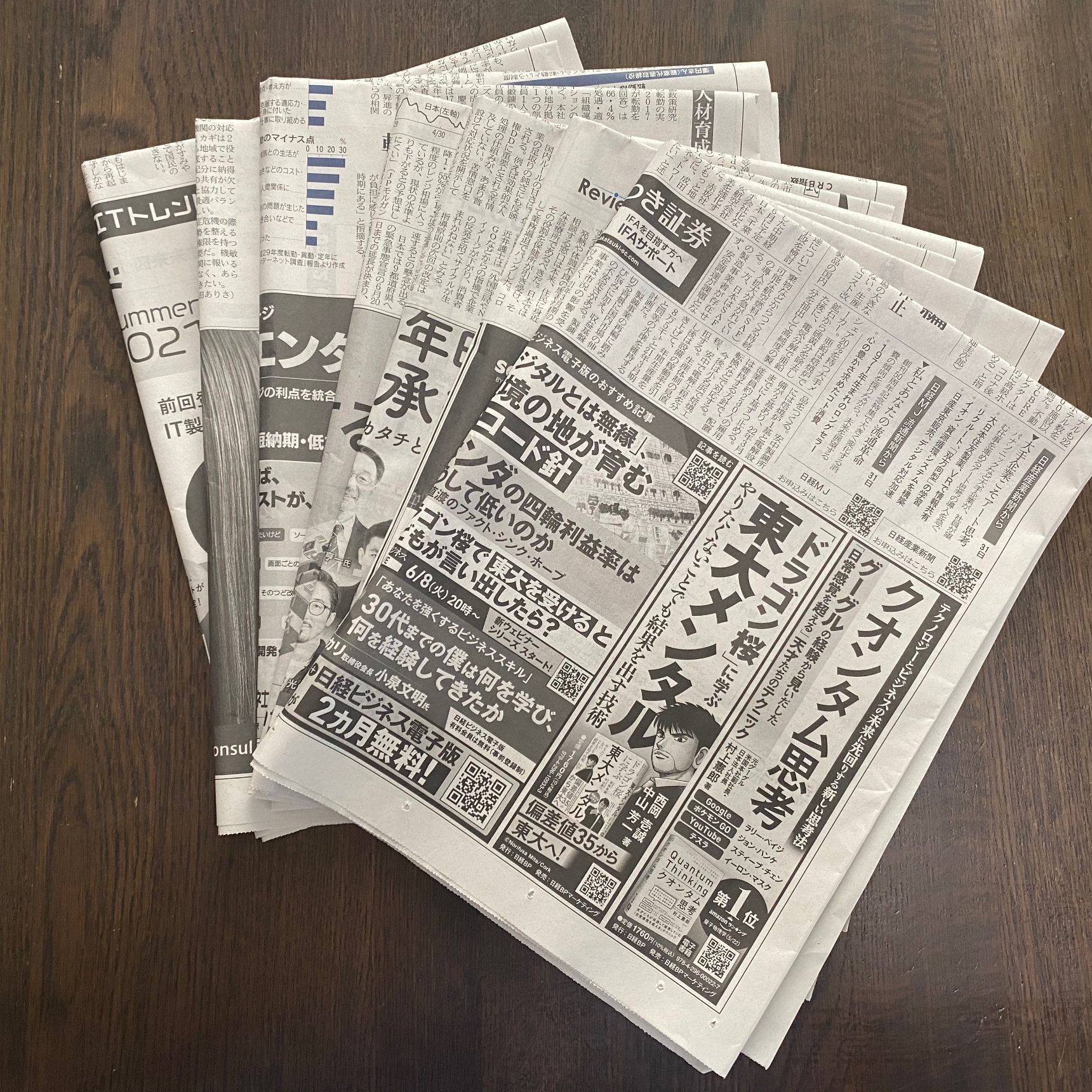 新聞紙は1枚ずつ保管