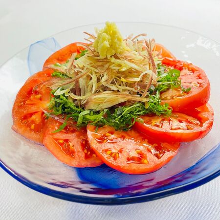 【１週間トマトレシピ】①薬味たっぷり冷やしトマト