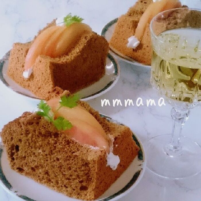 旬のフルーツ♥桃の紅茶シフォンサンド × JAVATEA
