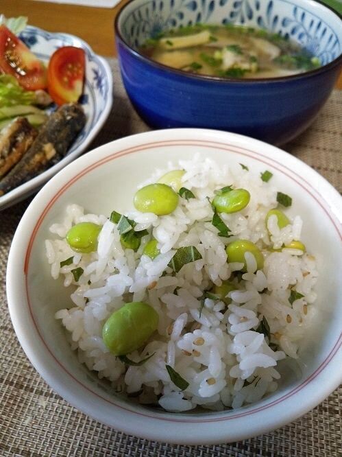 食欲増進に【枝豆塩ごはん】