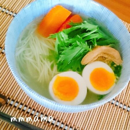 調味料だけの簡単スープ☆サッパリゆず塩そうめん(温)