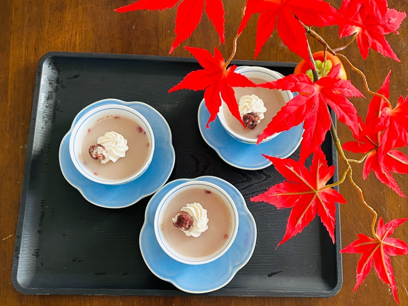 湯呑み茶碗で小豆プリン