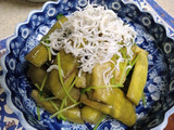 白ナスと豆苗の白だしナムル