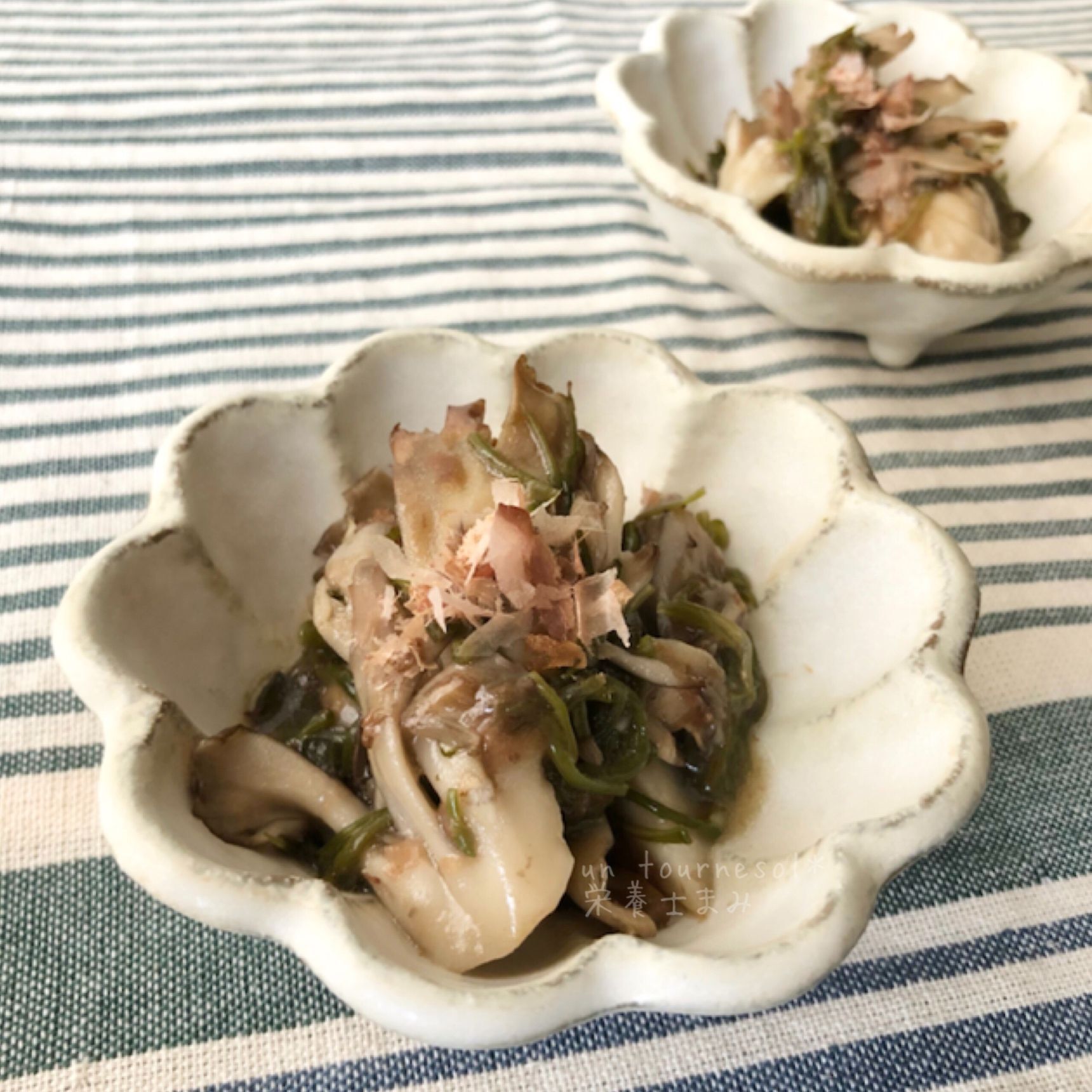 【食材3つ‼︎火を使わずトースターで免疫力アップ↑】めかぶと舞茸のおかか和え #簡単