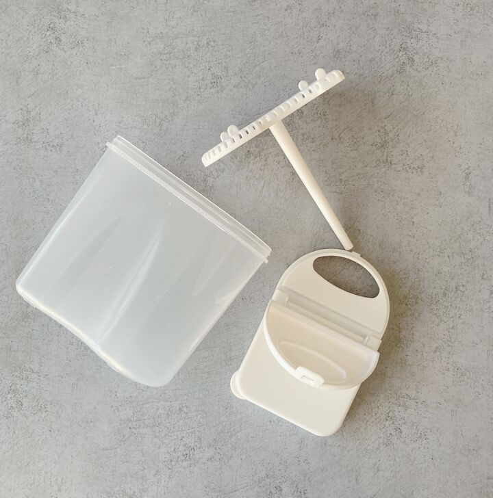 【ダイソー】謎のパーツが気になる容器は、便利すぎる時短アイテムでした!