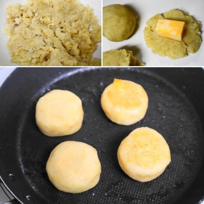 チーズ入りカレー芋もちの作り方