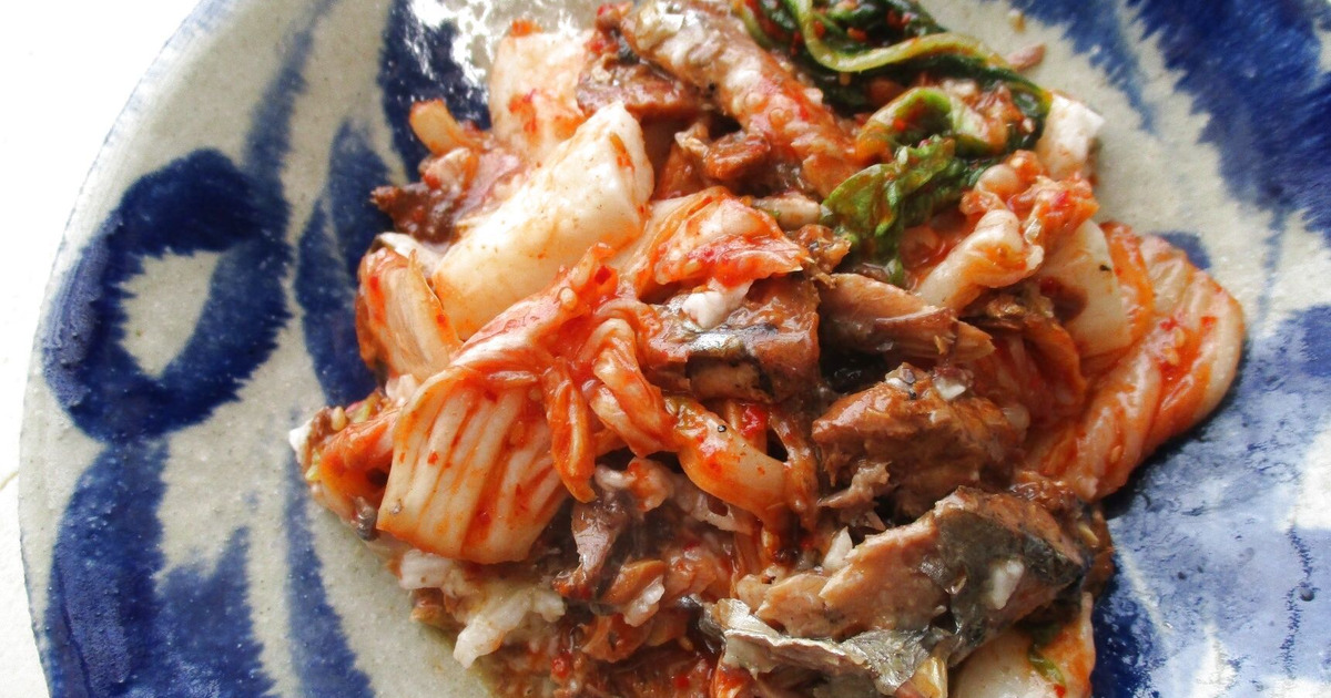 火を使わず3分で完成 秋刀魚缶とたたき長芋とキムチのえごま油和え 暮らしニスタ