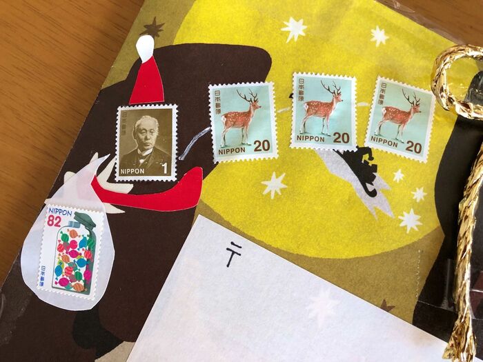 ショップバッグ＆切手で♪クリスマスギフト郵送のアイデア