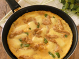 いんげんと大豆ミートのオープンオムレツ