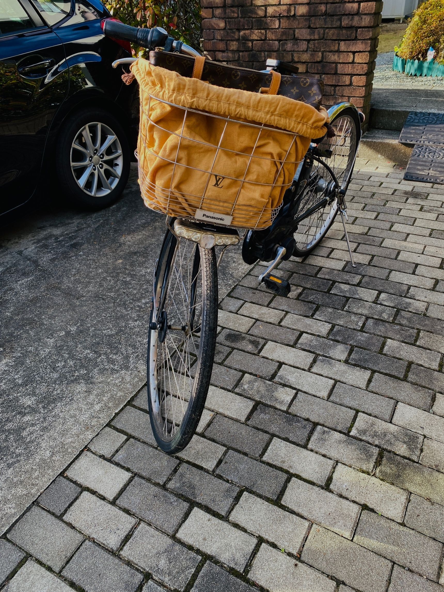 自転車のカゴカバーで♪大切なバッグを長持ち*^◯^*)