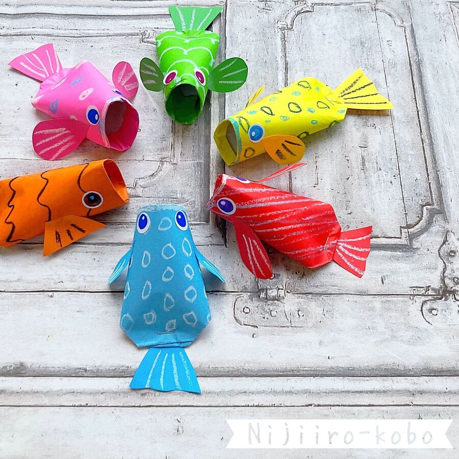 ペーパー芯で作る おくちパックリ鯉 暮らしニスタ ペーパー芯で作る おくちパックリ鯉 暮らしニスタ