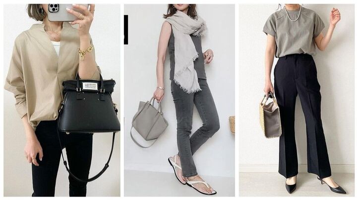 【今日は何着る?】夏じゃないのに暑い日はカーキ/グレーの大人モードなモノトーンスタイル!