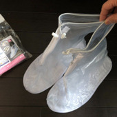 雨・泥から靴を守るレインシューズカバーファスナータイプ【価値ある300円】