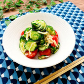 【夏野菜と切干大根の和え物】便利な野菜だし使用！