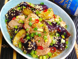 【おうち居酒屋ごはん】豚ヒレ肉と茄子の和風ごま甘酢あん
