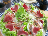 鰹のたたき1パックで簡単サラダ～梅干しと日本酒のソースが隠し味♪