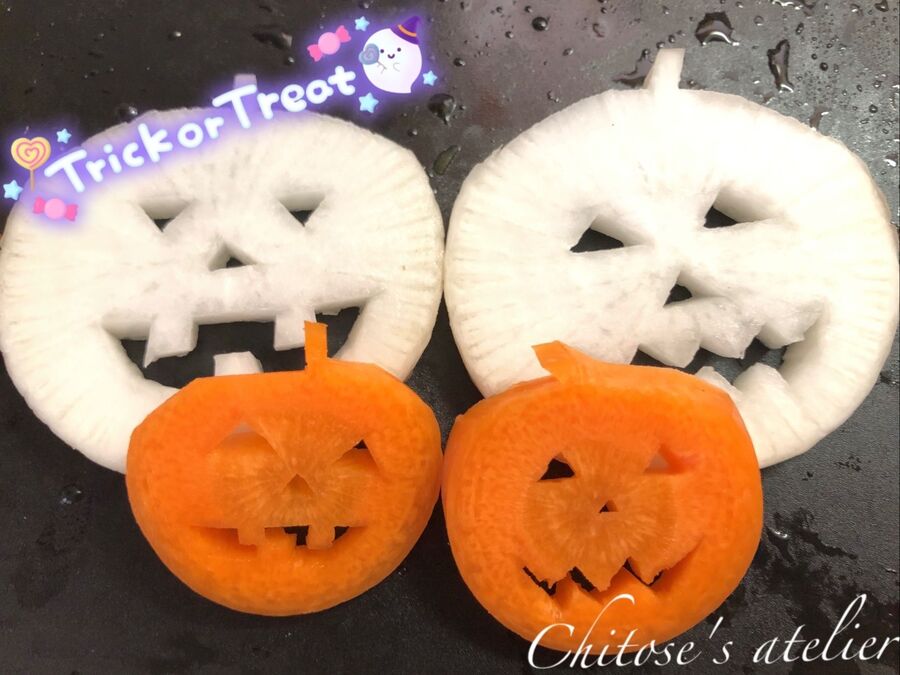 大根と人参の飾り切り ハロウィンバージョン 暮らしニスタ 大根と人参の飾り切り ハロウィンバージョン 暮らしニスタ