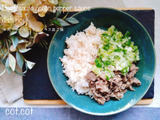 ★生ピーマンのソースが癖になる。牛肉ソテーのピーマンソース皿ご飯★