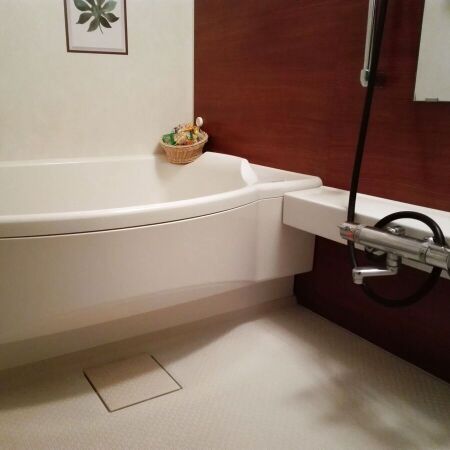 ②浴室の台の下に洗剤だけ収納