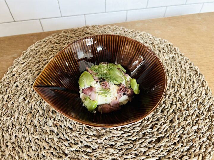 おもてなしにも♡そら豆とホタルイカのアンチョビポテサラ【スタイリストunicoの季節レシピ】