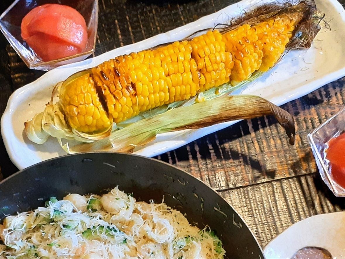 焼きとうもろこし！この味、焼きビーフンによく合います