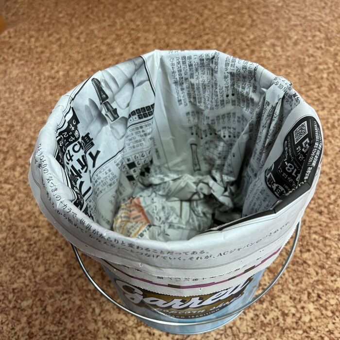 新聞紙で簡単ゴミ箱。