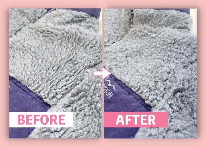 ごわごわフリースが100均グッズで復活!固まってつぶれたボアもふわふわに