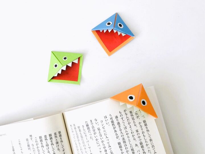 簡単折り紙で「しおり」を作ろう!本を食べちゃう姿が超絶可愛いモンスターしおりに挑戦