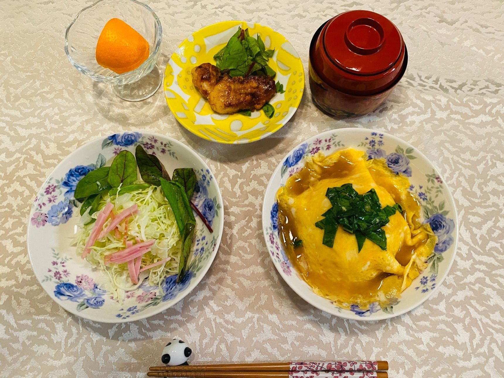 小松菜を使った天津飯