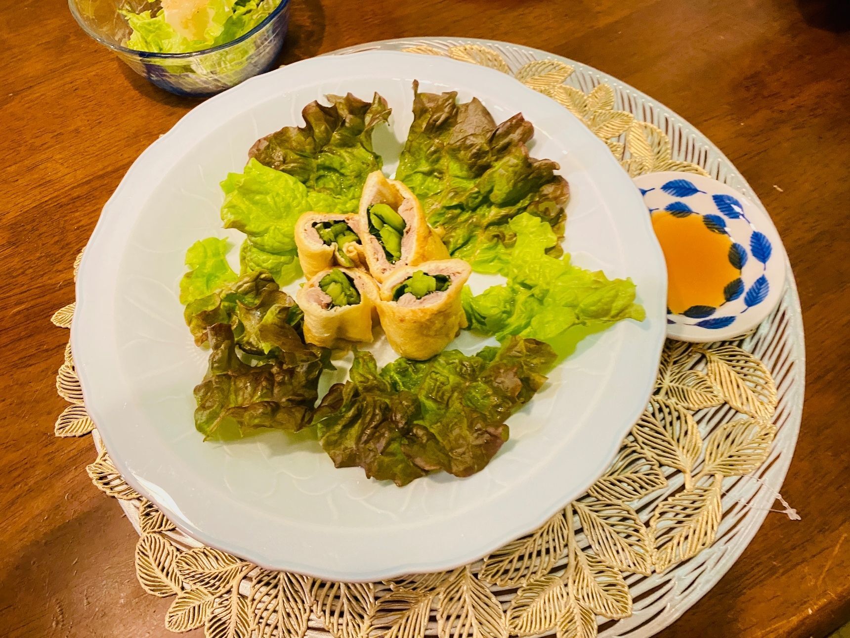 小松菜と豚肉の油揚げロール巻き