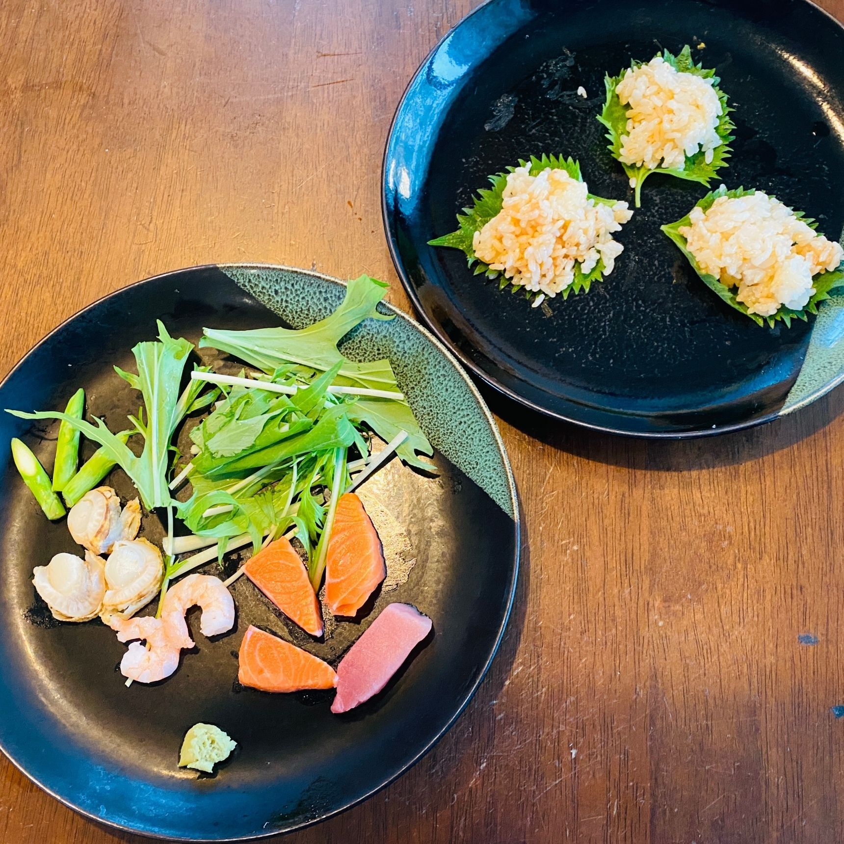 オマケ！お刺身をキムチの素を使って韓国風手毬寿司