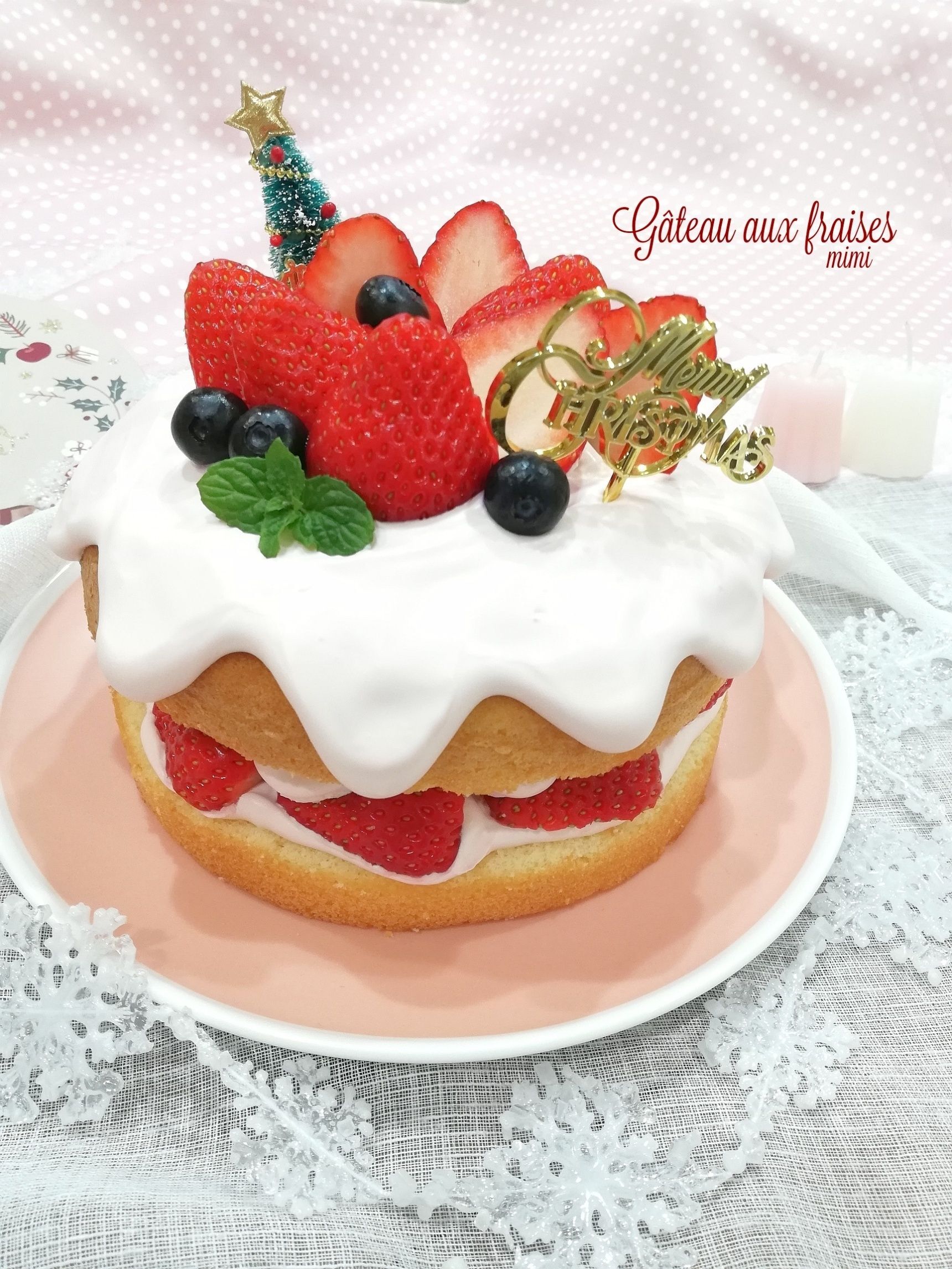 【ナッペ不要】ピンククリームが可愛い‪　とろりんケーキでクリスマス☆