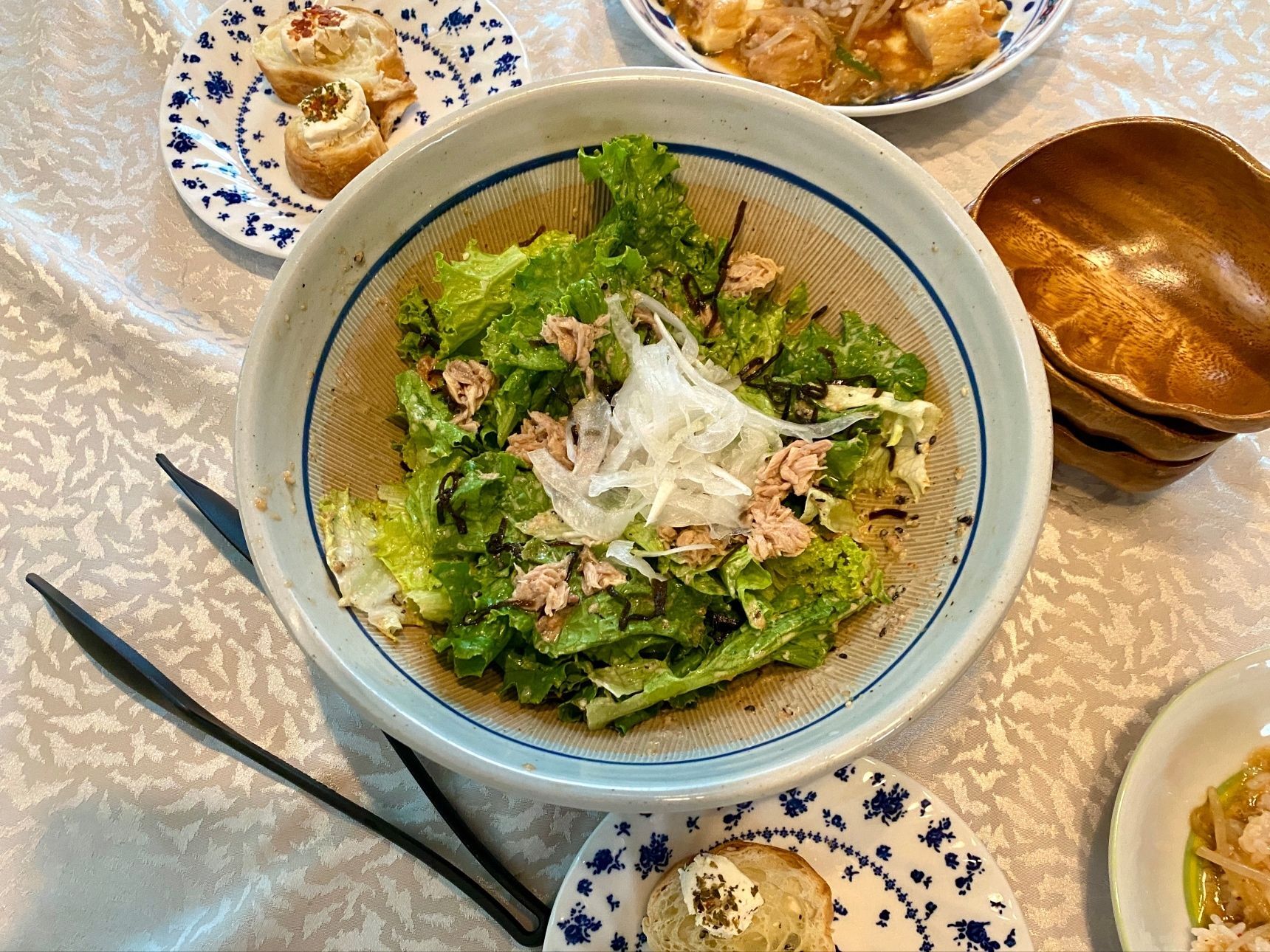 すり鉢で手作りドレッシング！ついでにサラダ作り！無限に食べられそう〜